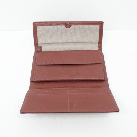 Fossil Brown Pebbled Leather;  Faux Tortoise Shell Full Size Large Wallet Clutch - Picture 6 of 9